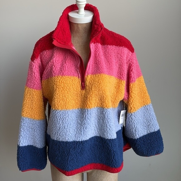 Old Navy Cozy Sherpa Quarter Zip Pullover Size SP - Picture 3 of 6